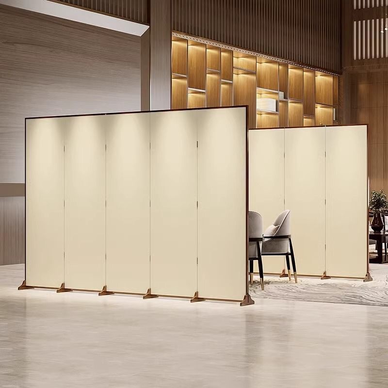 Traditional Chinese Rectangular Pine Wood Solid Wood Plywood Cotton Canvas Room Divider for Living Room
