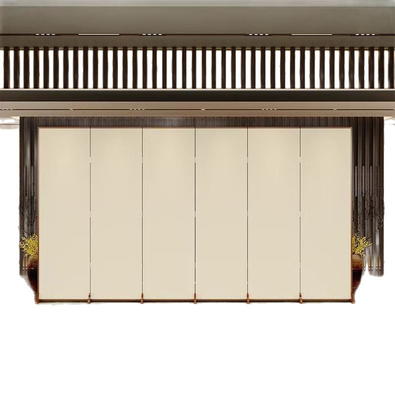 Traditional Chinese Rectangular Pine Wood Solid Wood Plywood Cotton Canvas Room Divider for Living Room