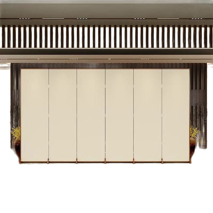 Traditional Chinese Rectangular Pine Wood Solid Wood Plywood Cotton Canvas Room Divider for Living Room