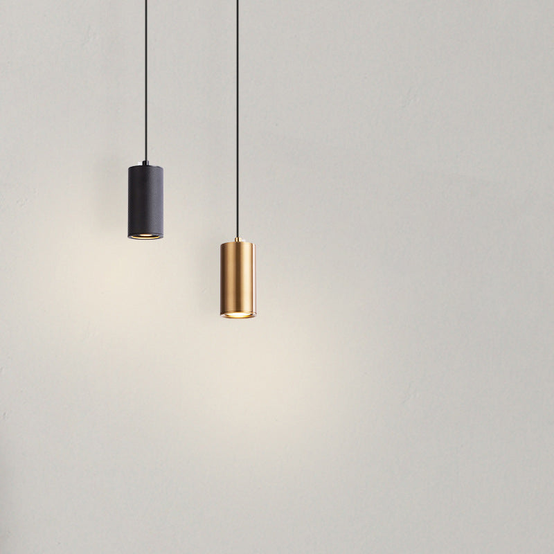 Modern Minimalist Column Iron Mini 1-Light Pendant Lamp for Living Room