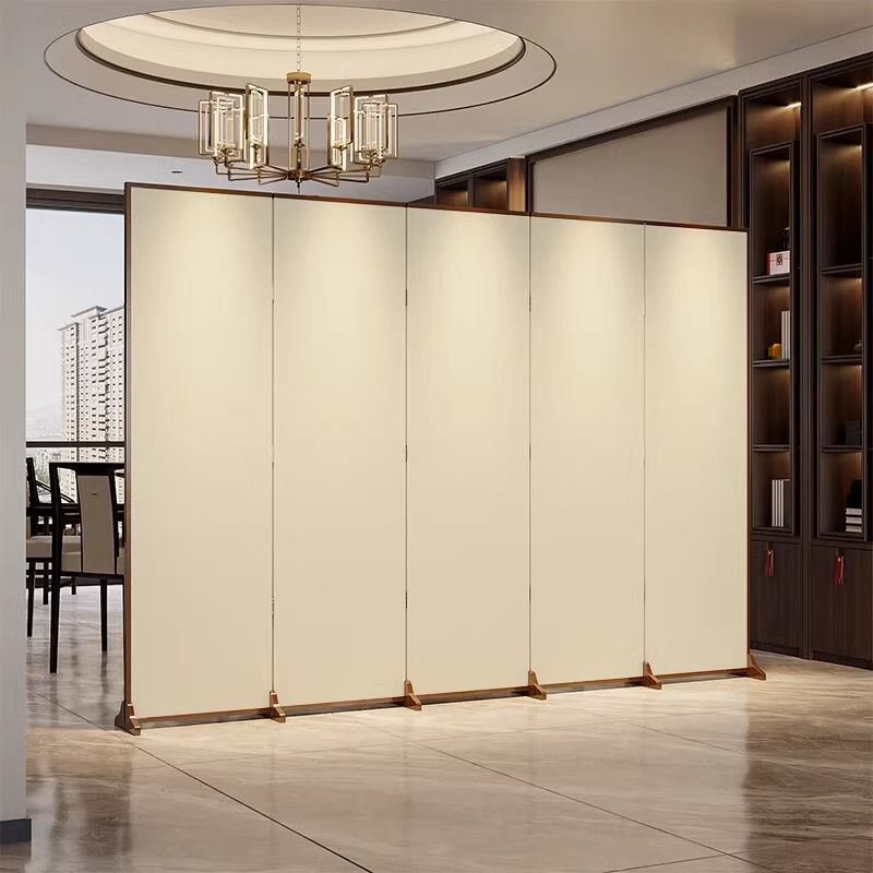Traditional Chinese Rectangular Pine Wood Solid Wood Plywood Cotton Canvas Room Divider for Living Room