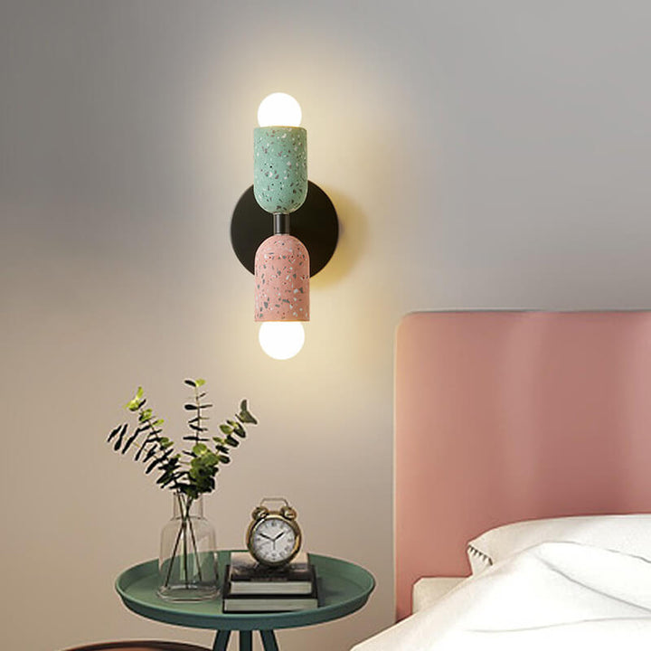 Modern Japanese Wabi-Sabi Iron Cement 2-Light Wall Lamp