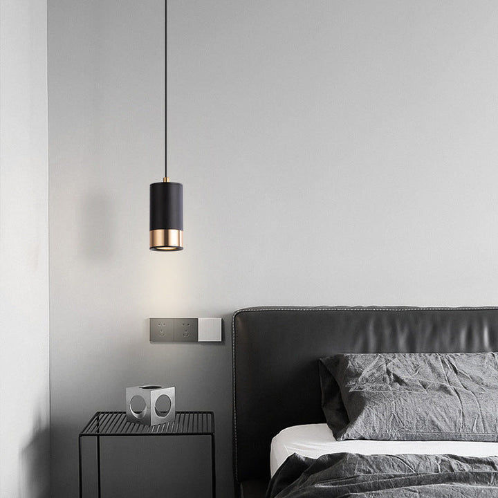 Modern Minimalist Column Iron Mini 1-Light Pendant Lamp for Living Room