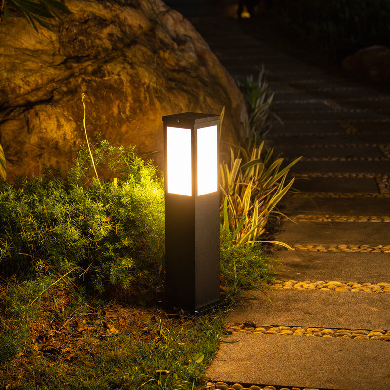 Modern solar cell grass mat square column outdoor waterproof road lamp