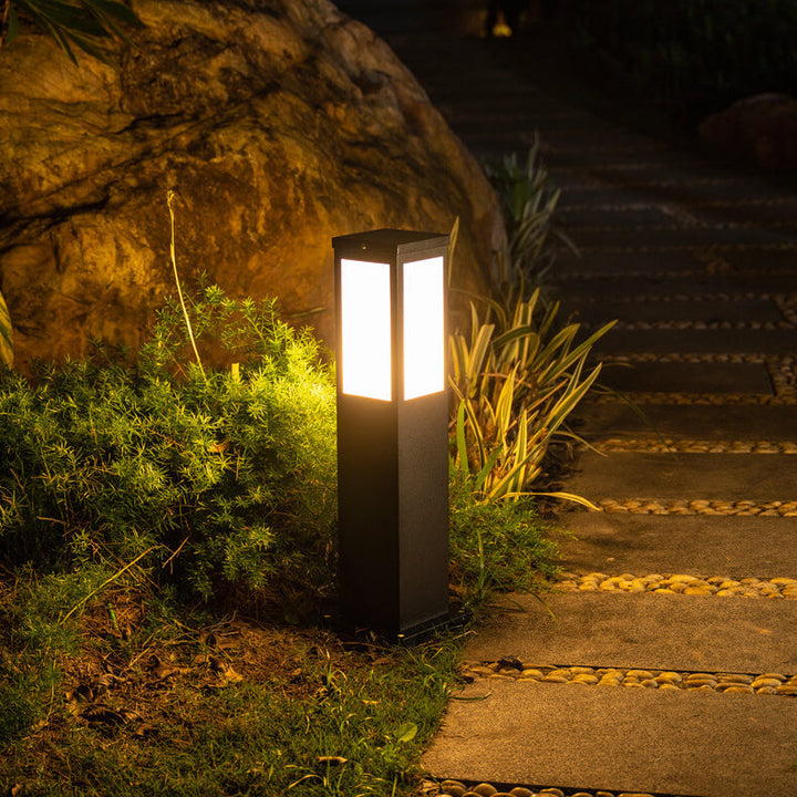 Modern solar cell grass mat square column outdoor waterproof road lamp