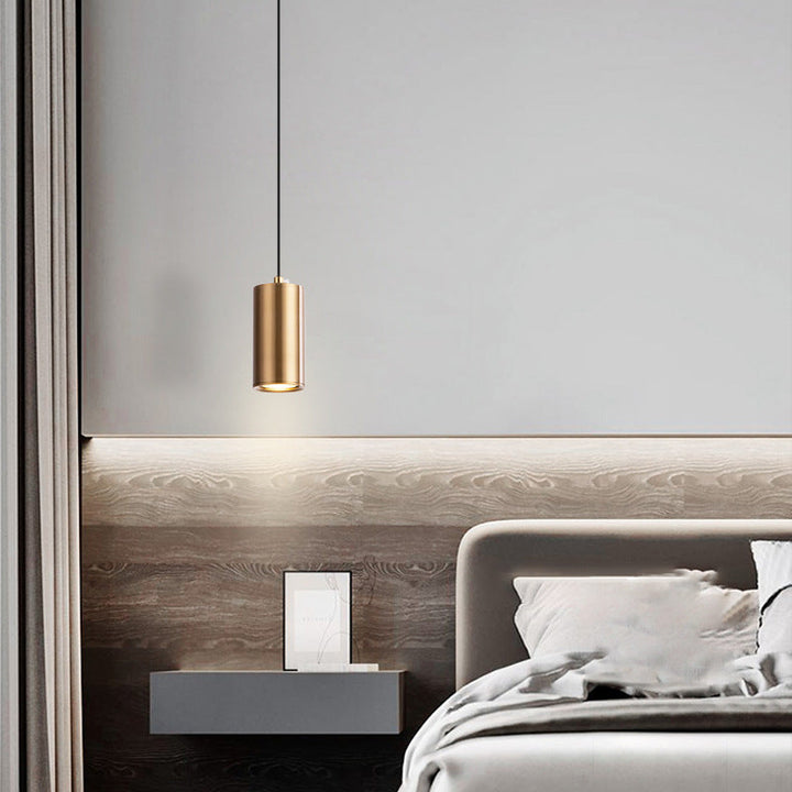 Modern Minimalist Column Iron Mini 1-Light Pendant Lamp for Living Room