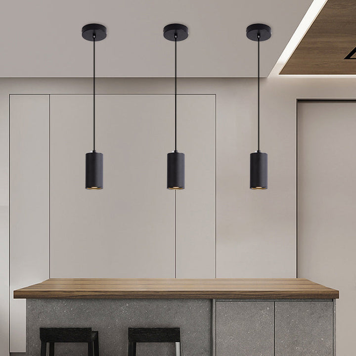 Modern Minimalist Column Iron Mini 1-Light Pendant Lamp for Living Room