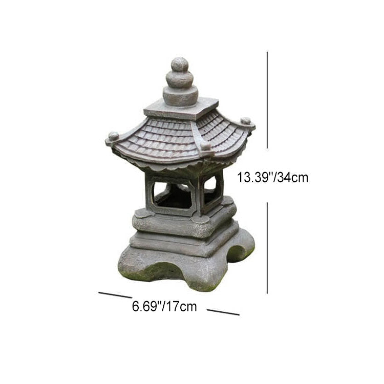Japanese Zen Solar Waterproof Pagoda Stone LED Outdoor Garden Decoration Landscape Lighting