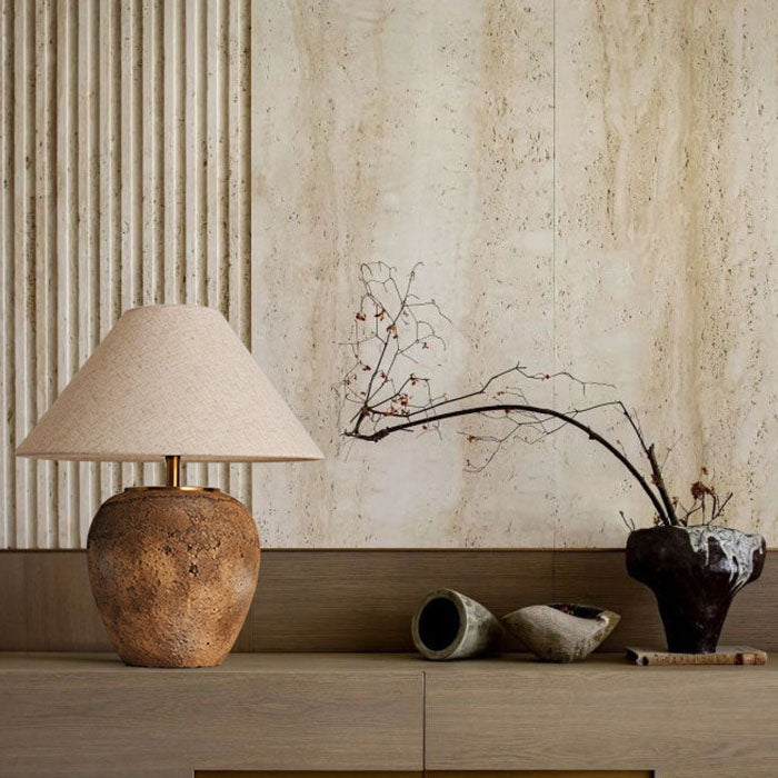 Modern Shabby Chic Fabric Ceramic Jar 1-Light Source Table Lamp for Bedroom