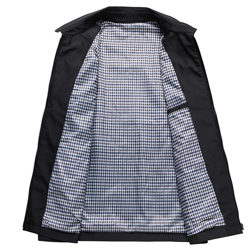Minimalist Zipper Front Casual Summer Jacket for Men