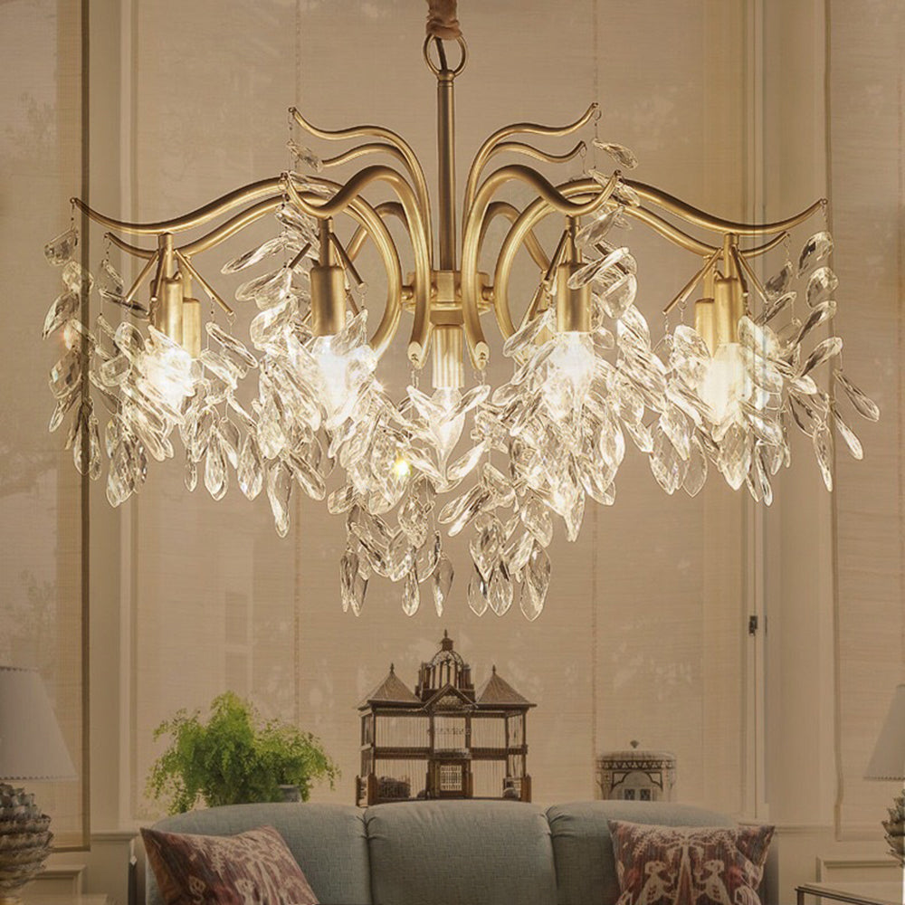 Kristy Luxe Wisteria Flower Crystal Chandelier