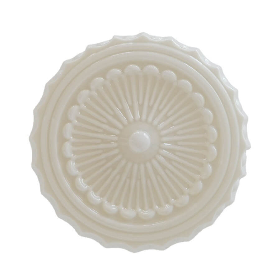Traditional French Iron Glass Stripes Round Drum LED Semi-Flush Mount Ceiling Lamp for Living Room and Bedroom
