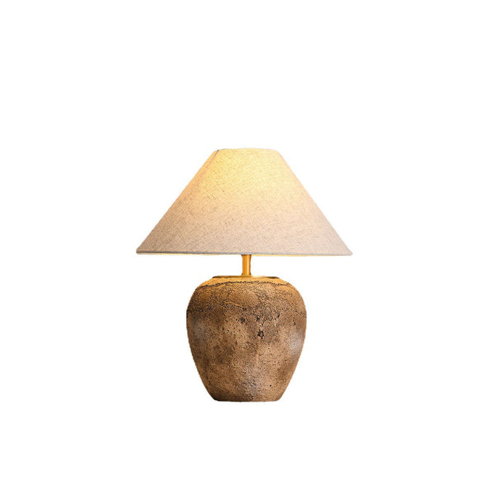 Modern Shabby Chic Fabric Ceramic Jar 1-Light Source Table Lamp for Bedroom