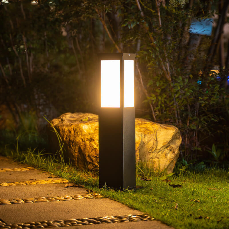 Modern solar cell grass mat square column outdoor waterproof road lamp