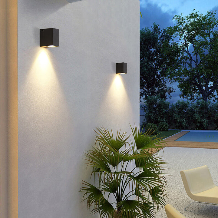 Modern Outdoor Waterproof Square Spotlight Adjustable Angle LED Garden Wall Lamp