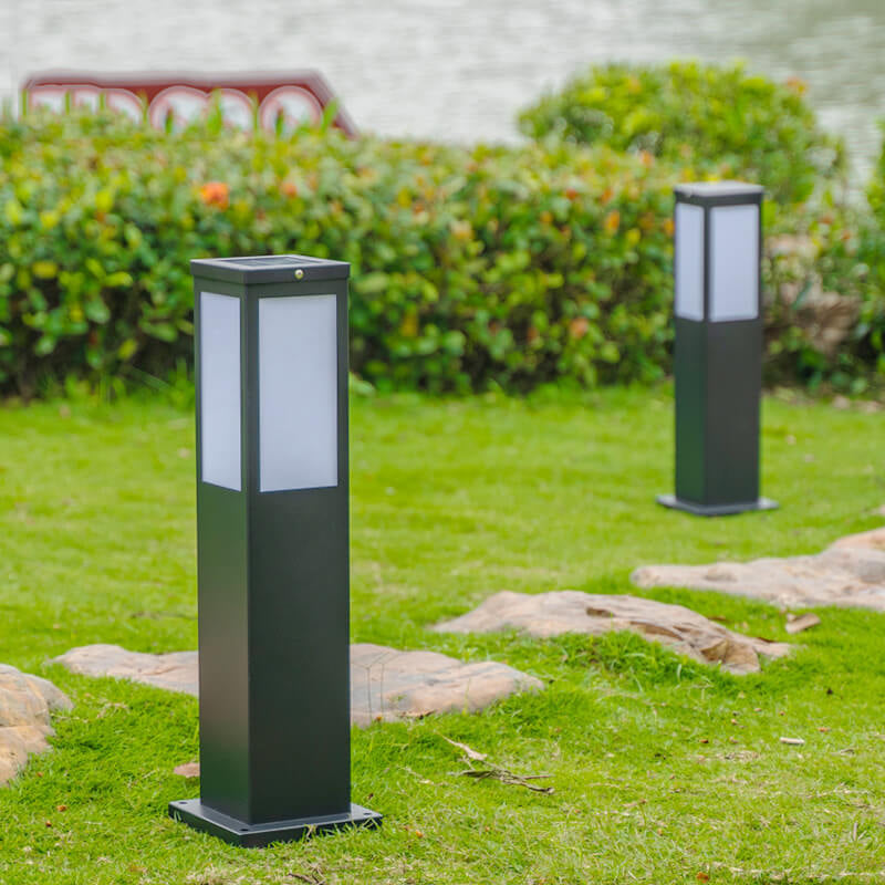 Modern solar cell grass mat square column outdoor waterproof road lamp