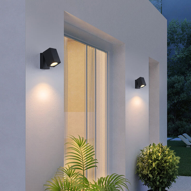 Modern Outdoor Waterproof Square Spotlight Adjustable Angle LED Garden Wall Lamp