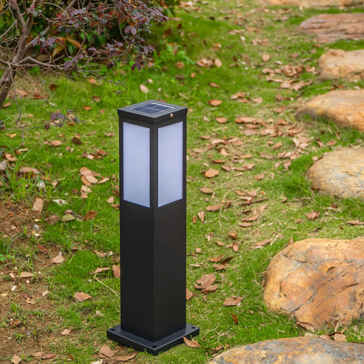 Modern solar cell grass mat square column outdoor waterproof road lamp