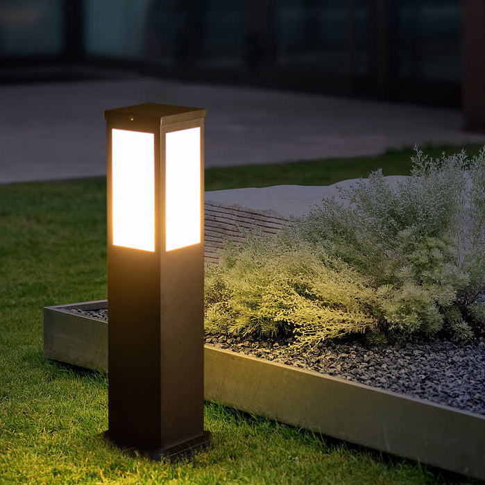 Modern solar cell grass mat square column outdoor waterproof road lamp