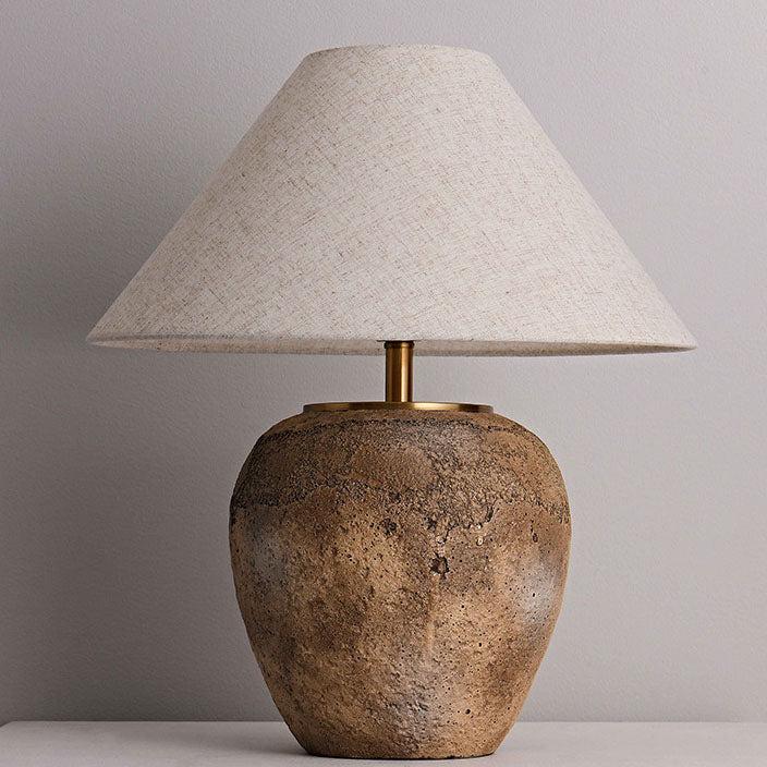 Modern Shabby Chic Fabric Ceramic Jar 1-Light Source Table Lamp for Bedroom