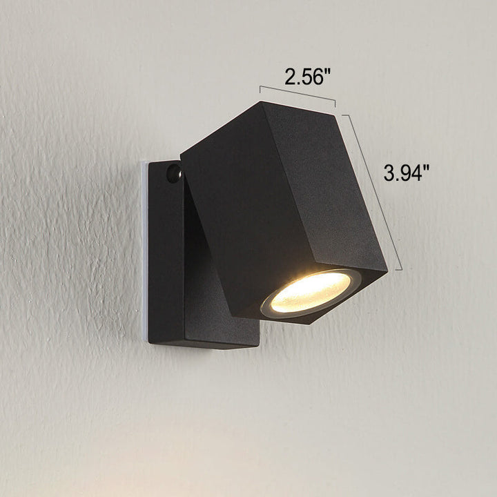 Modern Outdoor Waterproof Square Spotlight Adjustable Angle LED Garden Wall Lamp