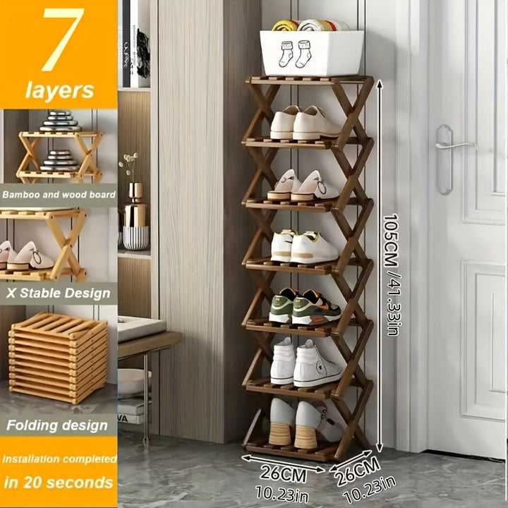Smart Bamboo Shoe Rack – Compact and Practical for the Entryway