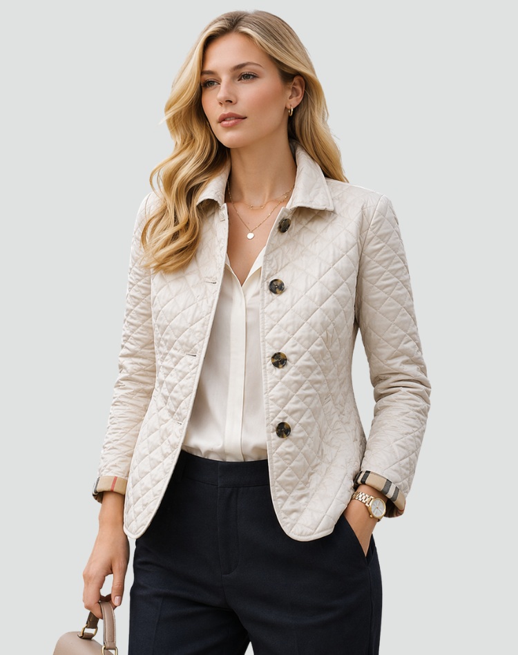 Mid-Season Jacket for Women Regular Fit Quilted with Collar and Buttons
