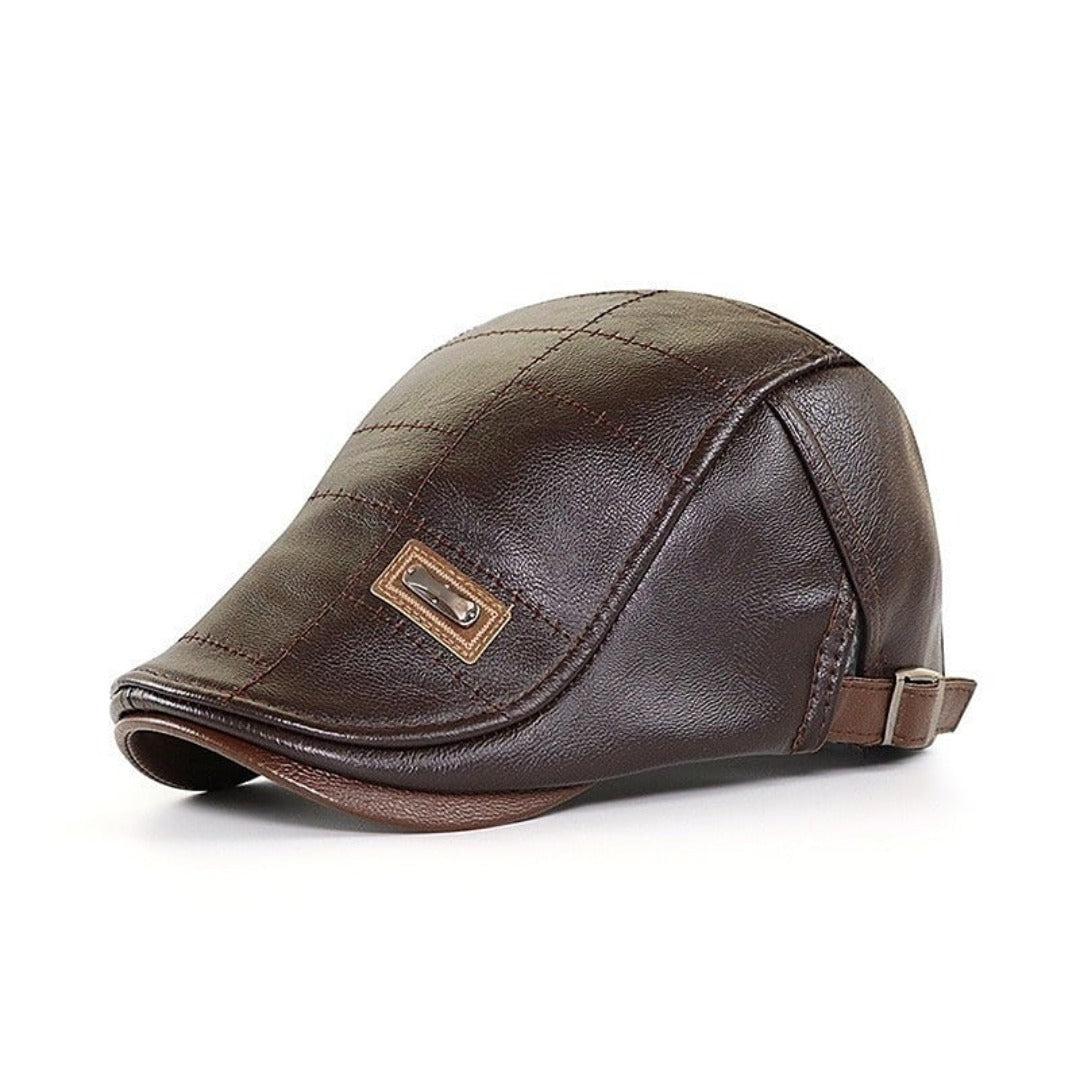 FlatCap - Retro Men's Leather Beret Hat (Buy 1 Get 1 FREE)
