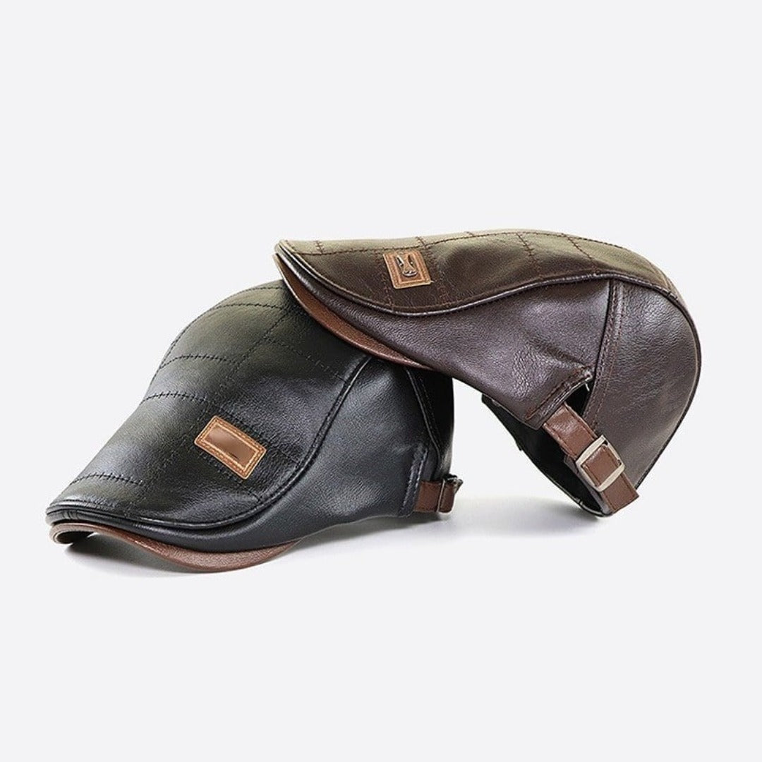 FlatCap - Retro Men's Leather Beret Hat (Buy 1 Get 1 FREE)
