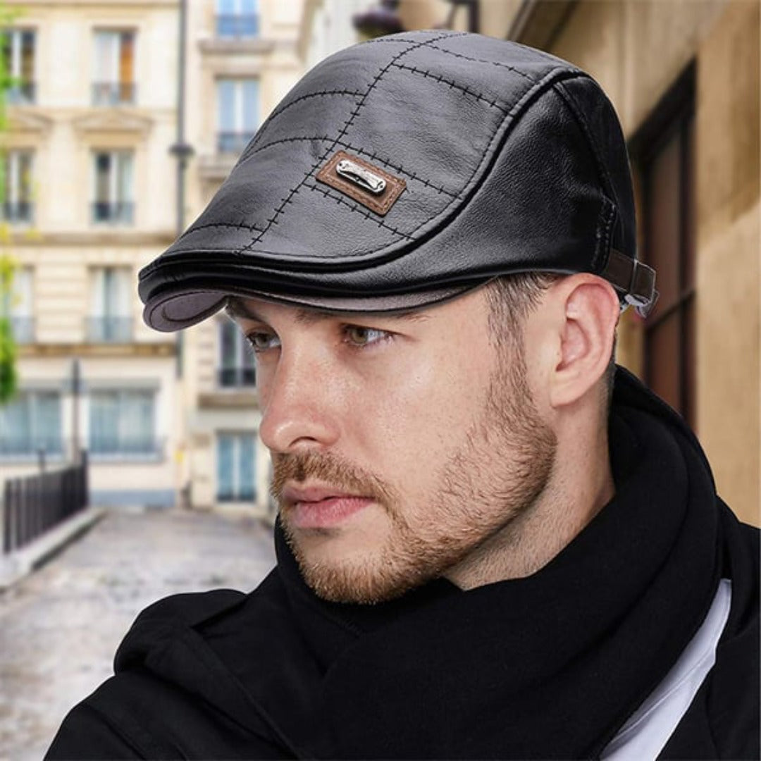 FlatCap - Retro Men's Leather Beret Hat (Buy 1 Get 1 FREE)