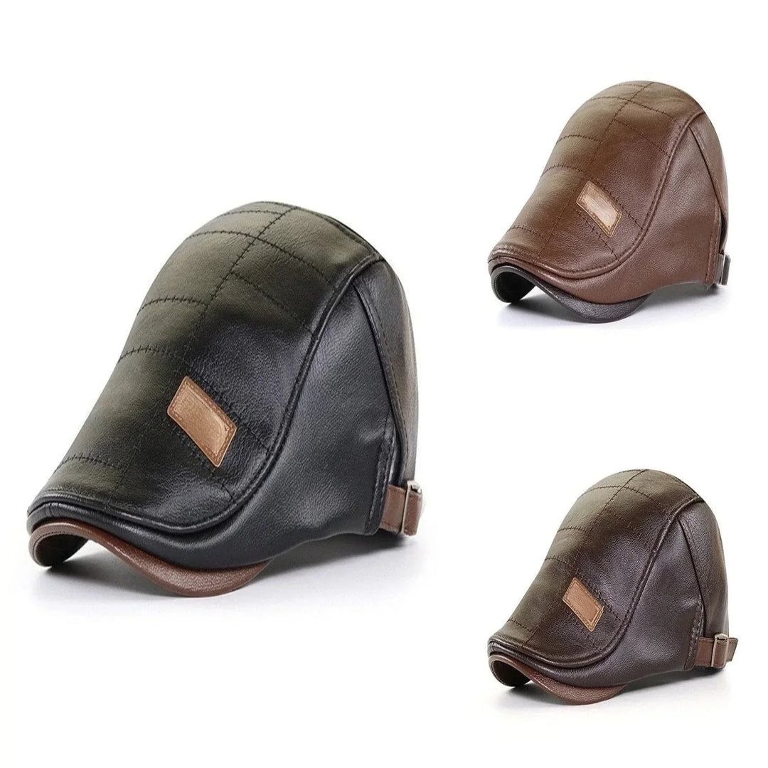 FlatCap - Retro Men's Leather Beret Hat (Buy 1 Get 1 FREE)