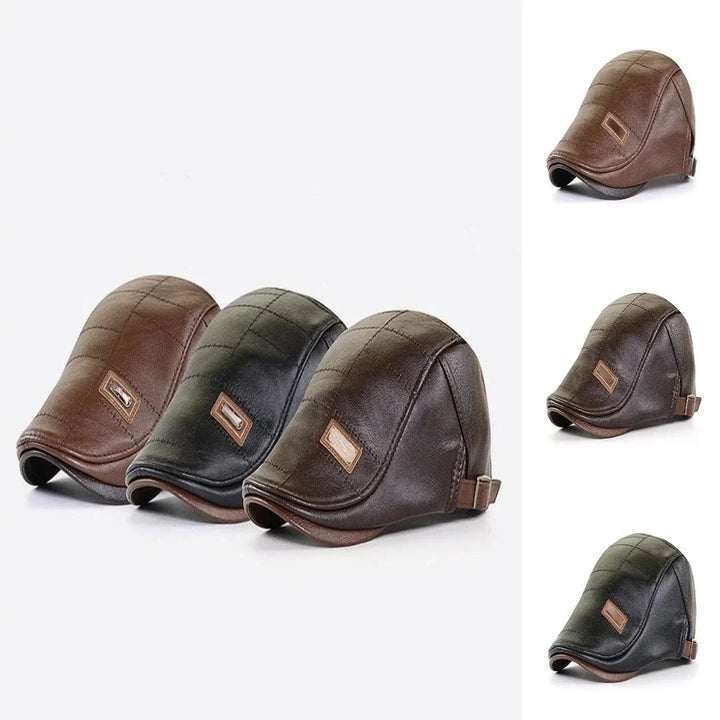 FlatCap - Retro Men's Leather Beret Hat (Buy 1 Get 1 FREE)