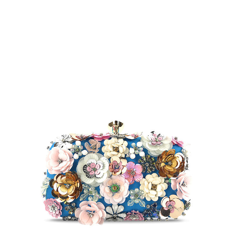 Flora – Floral Sequin Evening Clutch Bag