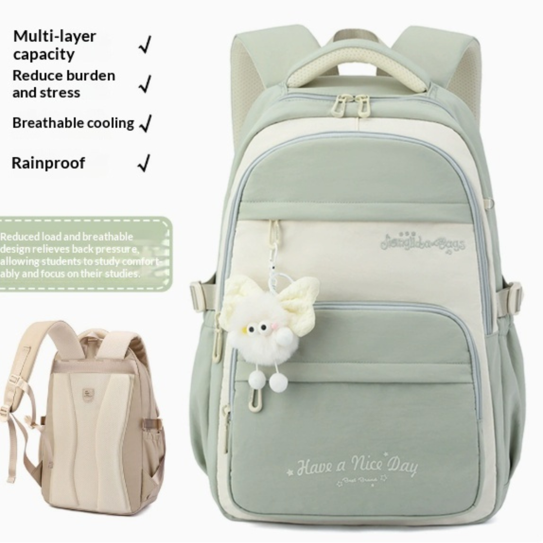 Campus Companion Three-Piece Backpack Set with Cartoon Print