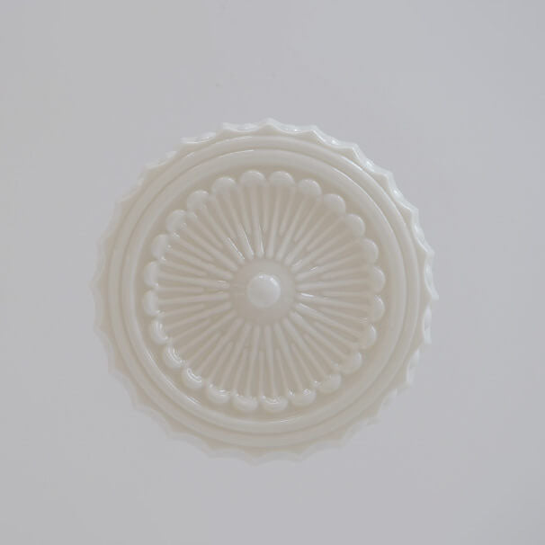 Traditional French Iron Glass Stripes Round Drum LED Semi-Flush Mount Ceiling Lamp for Living Room and Bedroom