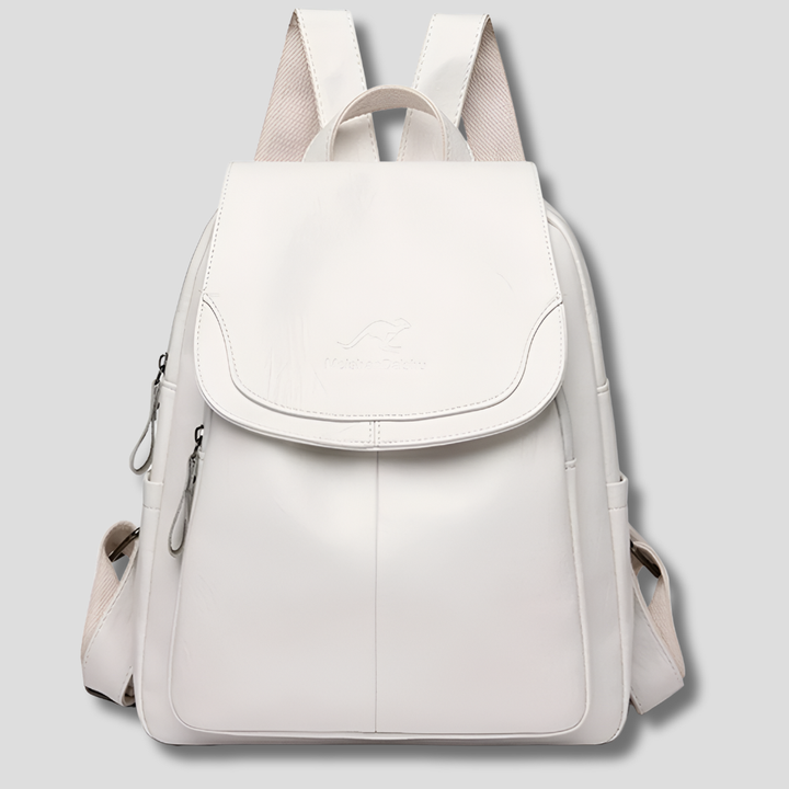 Metropolitan Embossed Leather Backpack for Women - Anti-Theft Travel Bag