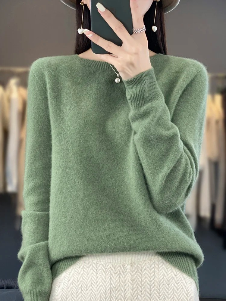 Everyday Elegance Round Neck Knit Sweater for Women