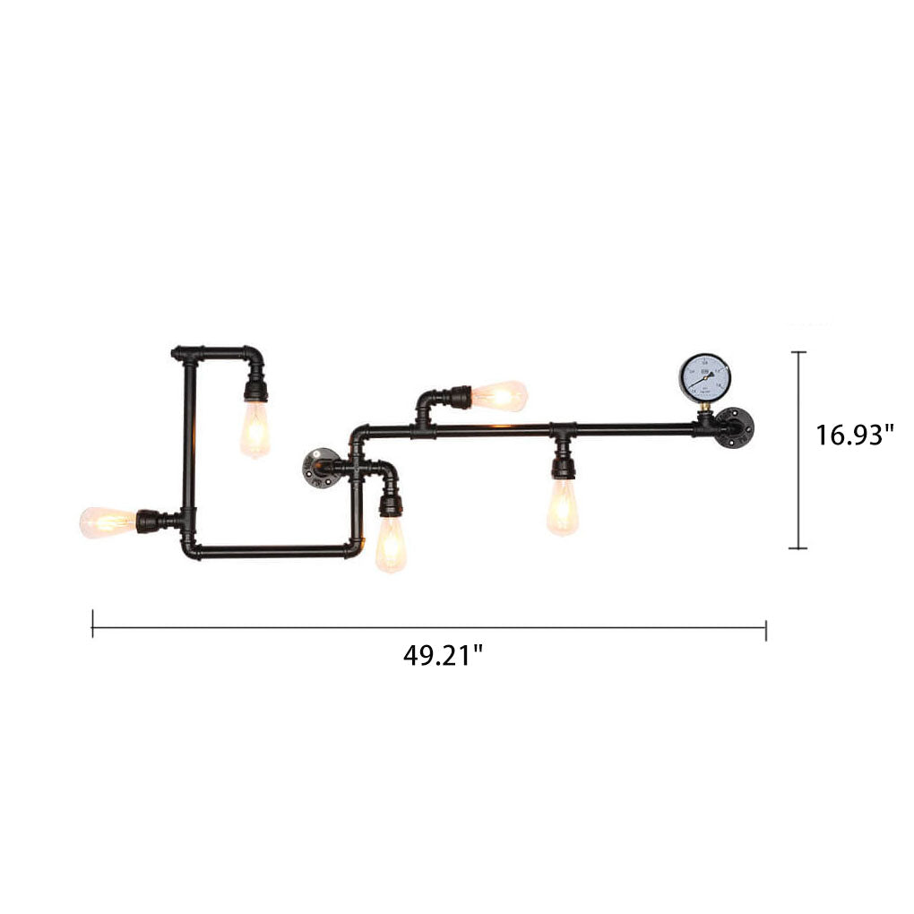 Industrial Labyrinth Pipe 5-Light Wall Lamp