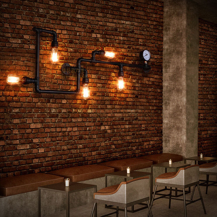 Industrial Labyrinth Pipe 5-Light Wall Lamp