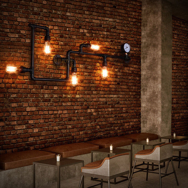 Industrial Labyrinth Pipe 5-Light Wall Lamp
