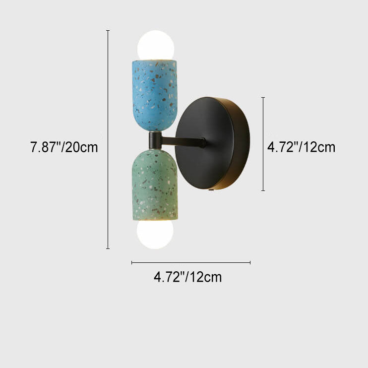 Modern Japanese Wabi-Sabi Iron Cement 2-Light Wall Lamp