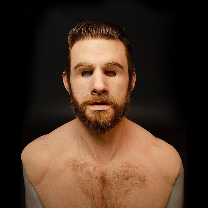 Realistic Latex Transformation Mask with Detailed Beard – Premium Costume Disguise