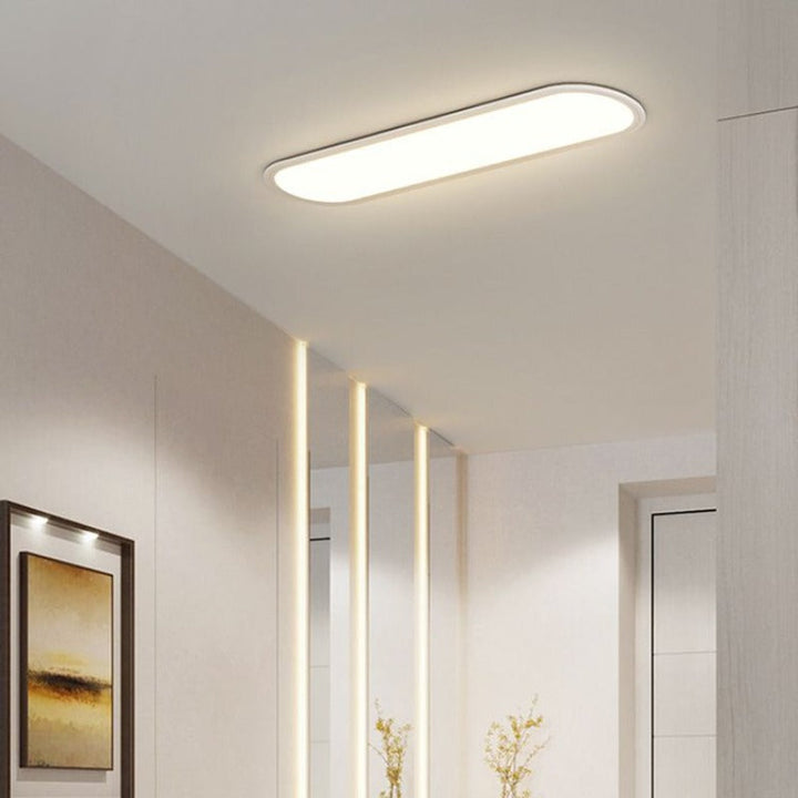 Slim Profile Oval LED Flush Ceiling Fixture with Dimmable Options