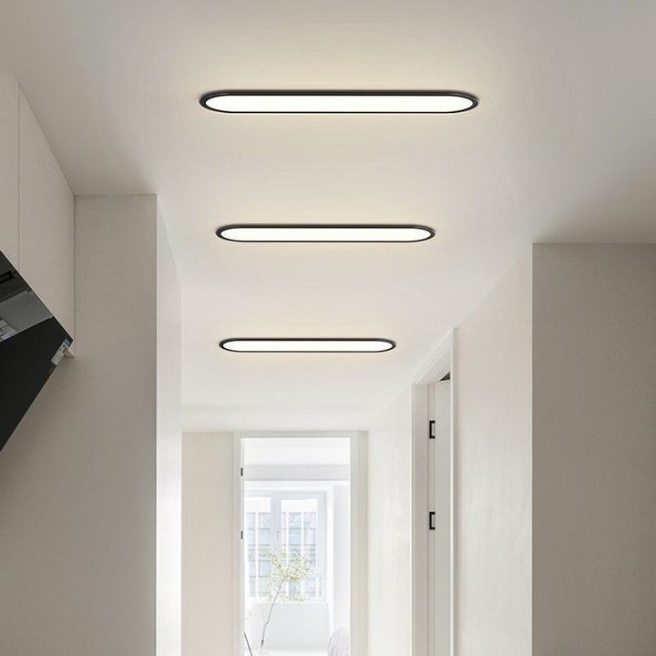 Slim Profile Oval LED Flush Ceiling Fixture with Dimmable Options