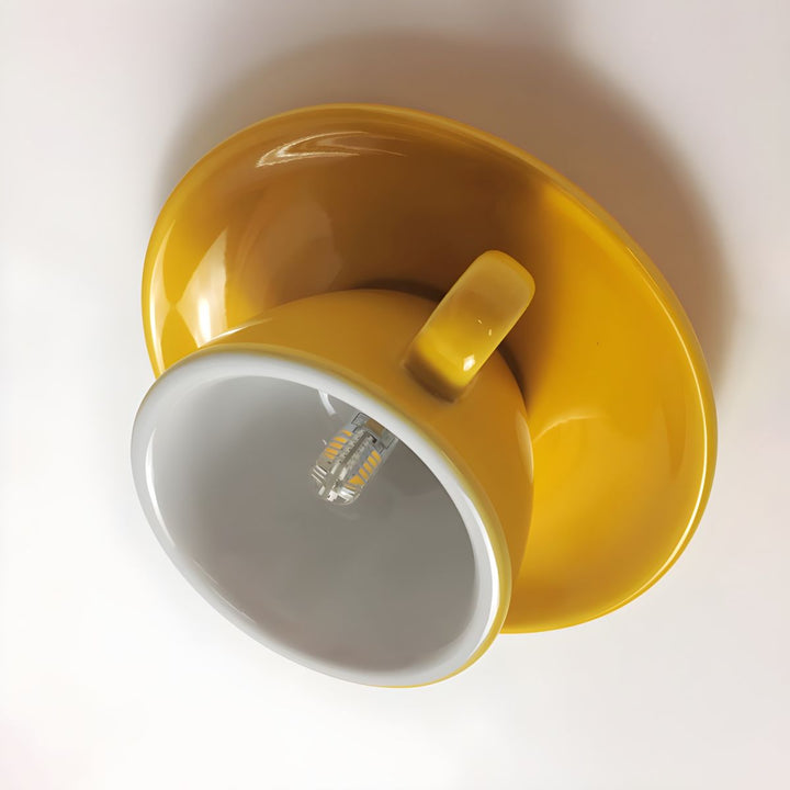 Aria Modern Coffee Cups Ceramic Flush Ceiling Lighting