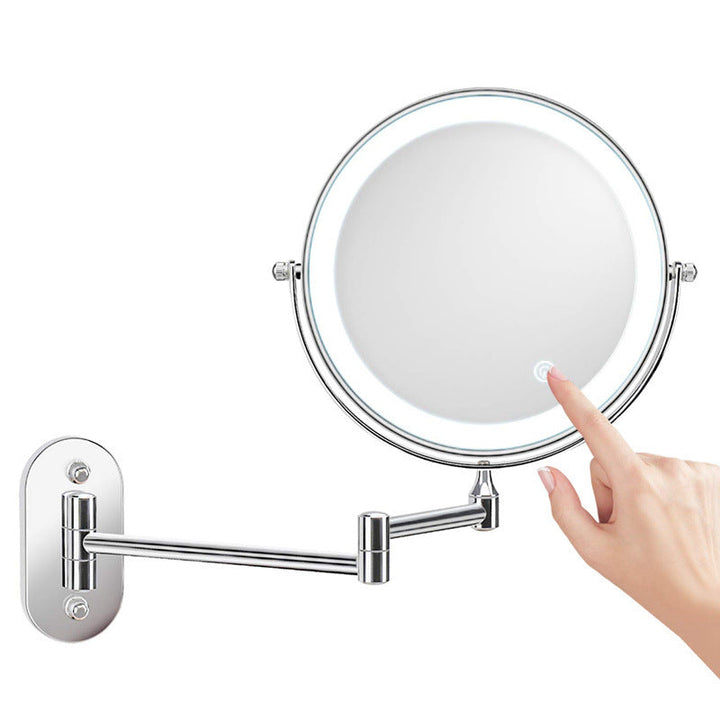 Premium LED Wall-Mounted Magnifying Mirror | 360° Rotation, 1X/10X Magnification, Rechargeable