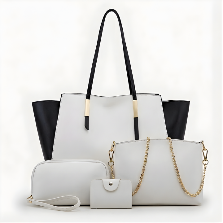 Harlow – 4-Piece Vegan Leather Tote Bag Set, Work Bag