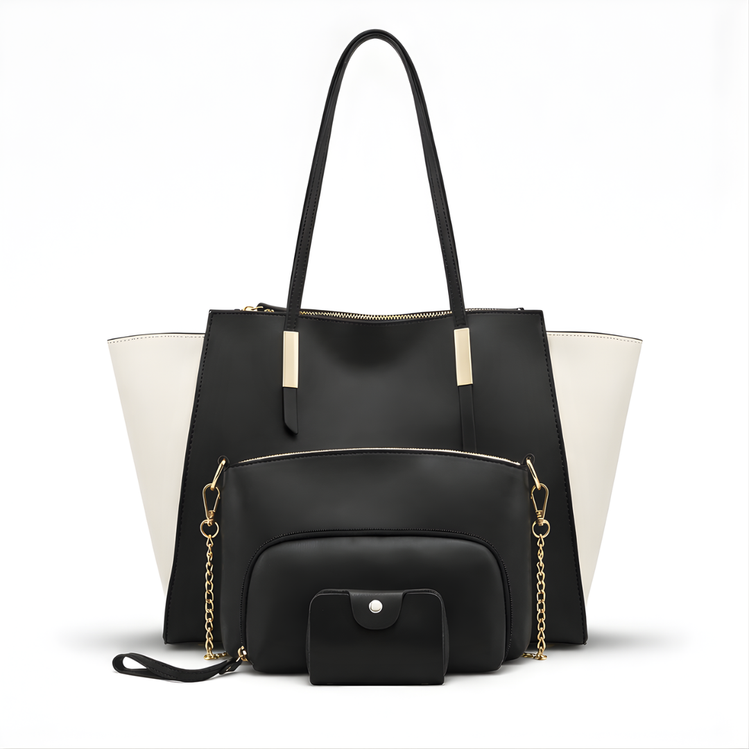 Harlow – 4-Piece Vegan Leather Tote Bag Set, Work Bag