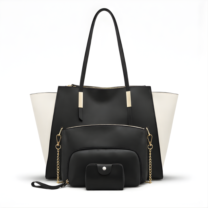 Harlow – 4-Piece Vegan Leather Tote Bag Set, Work Bag