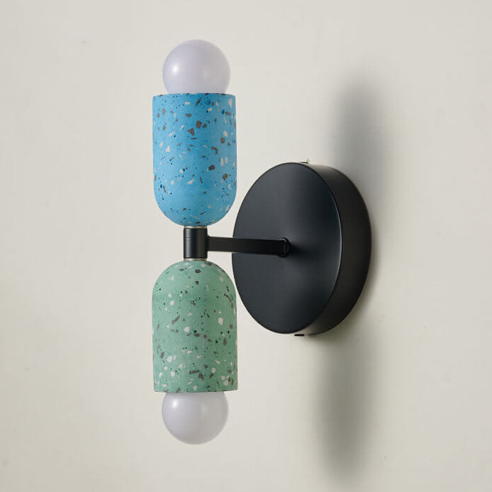 Modern Japanese Wabi-Sabi Iron Cement 2-Light Wall Lamp